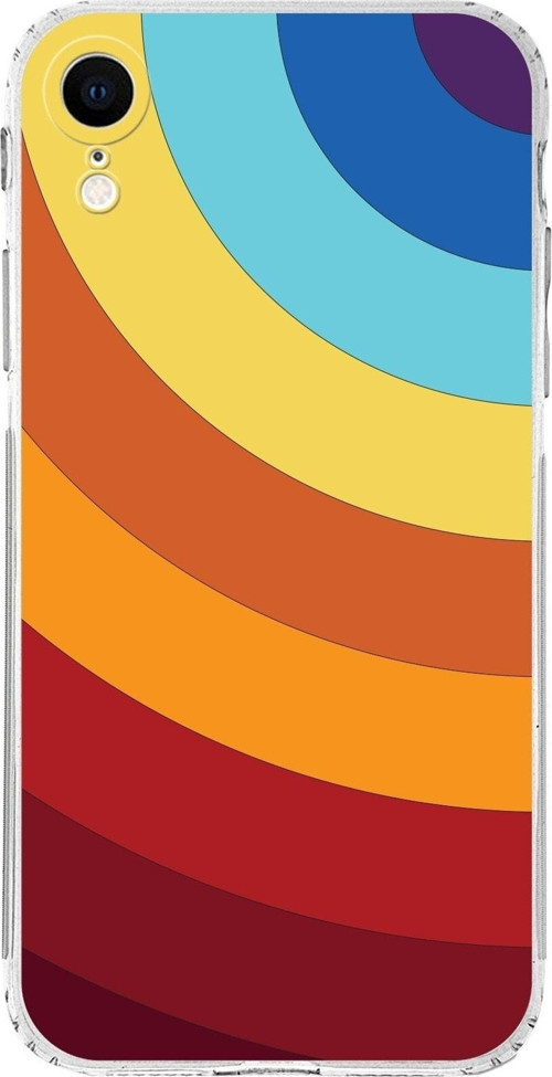 Apple Iphone Xr Uyumlu Kamera Korumalı Kapak Renk Cümbüşü Tasarımlı Şeffaf Kılıf