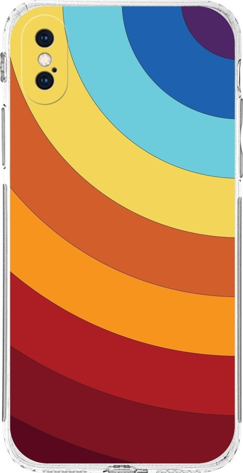 Apple Iphone Xs Max Uyumlu Kamera Korumalı Kapak Renk Cümbüşü Tasarımlı Şeffaf Kılıf