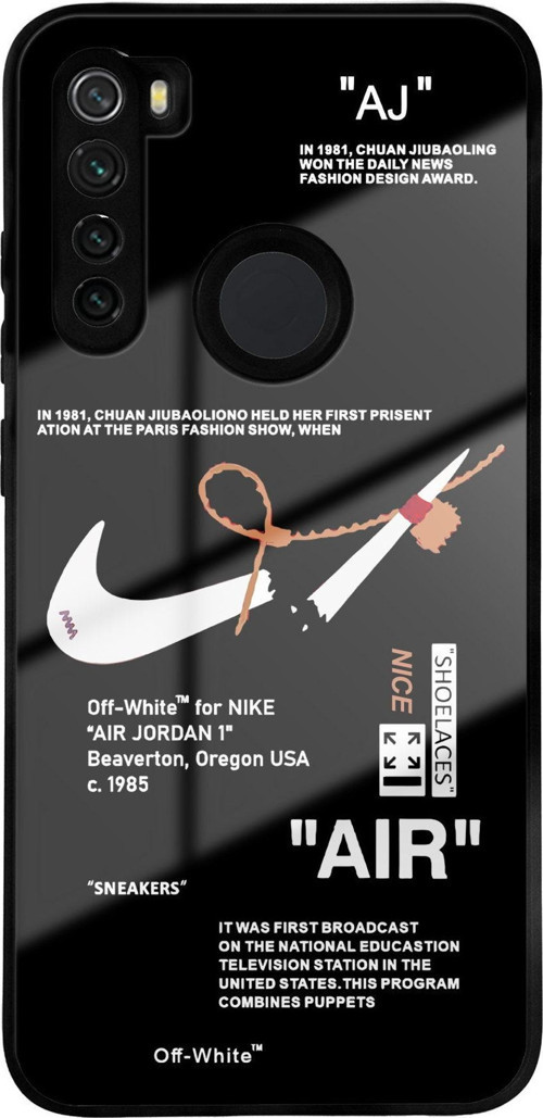 Xiaomi Redmi Note 8 İle Uyumlu Silikon Arkası Cam Kapak Jordan Tasarımlı Cam Kılıf