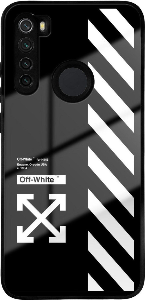Xiaomi Redmi Note 8 İle Uyumlu Silikon Arkası Cam Kapak White Tasarımlı Cam Kılıf