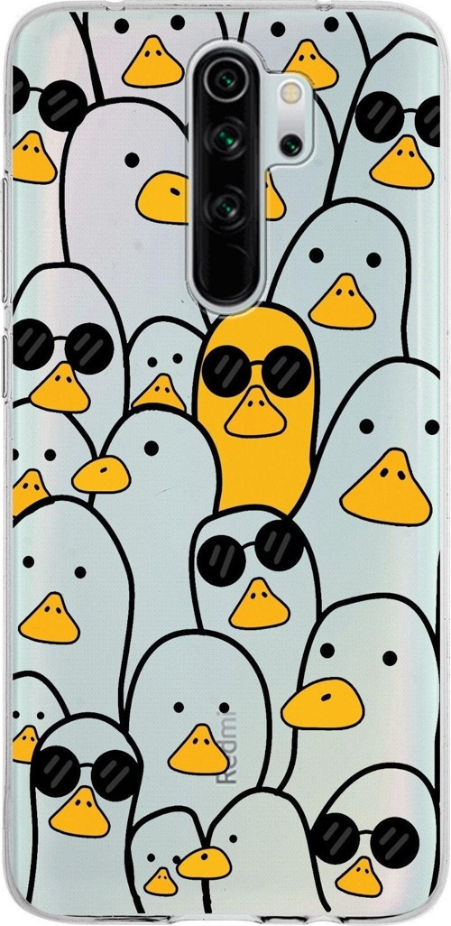 Xiaomi Redmi Note 8 Pro Uyumlu Kapak Duck Tasarımlı Şeffaf Silikon Kılıf