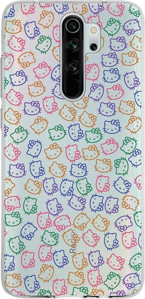 Xiaomi Redmi Note 8 Pro Uyumlu Kapak Hello Kitty Tasarımlı Şeffaf Silikon Kılıf