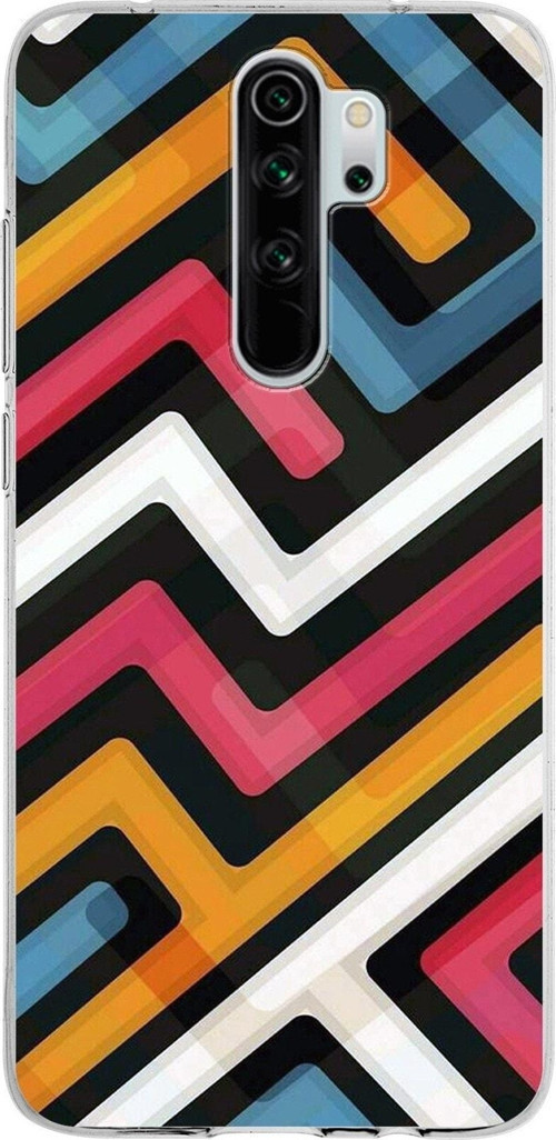 Xiaomi Redmi Note 8 Pro Uyumlu Kapak Labirent Grafiti Tasarımlı Şeffaf Silikon Kılıf