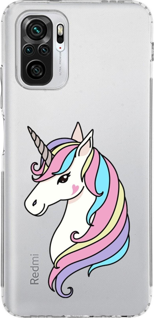 Xiaomi Redmi Note 10 4G Kamera Korumalı Kapak Unicorn Tasarımlı Şeffaf Kılıf