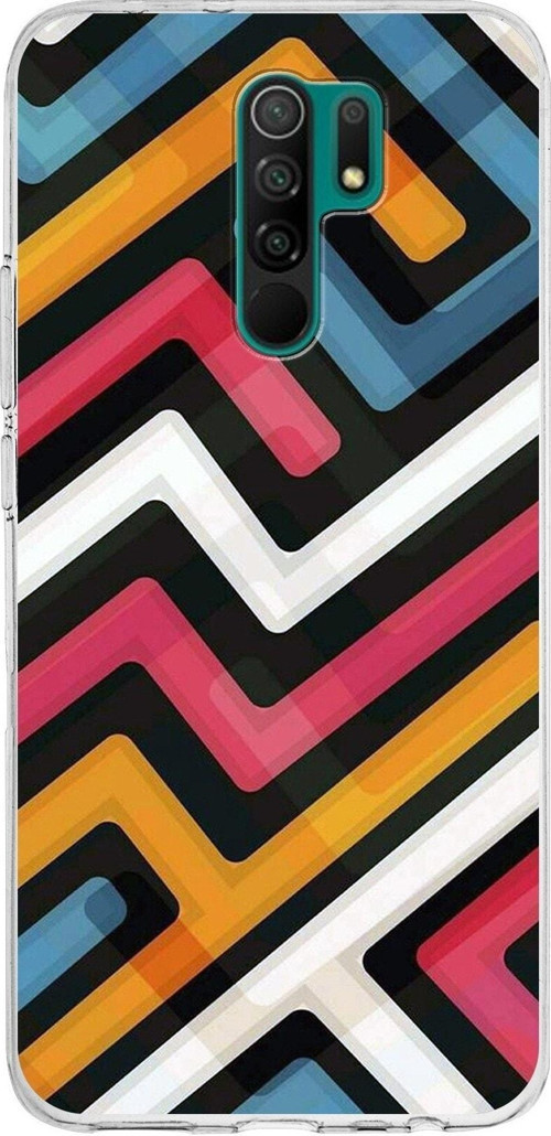 Xiaomi Redmi 9 Uyumlu Kapak Labirent Grafiti Tasarımlı Şeffaf Silikon Kılıf