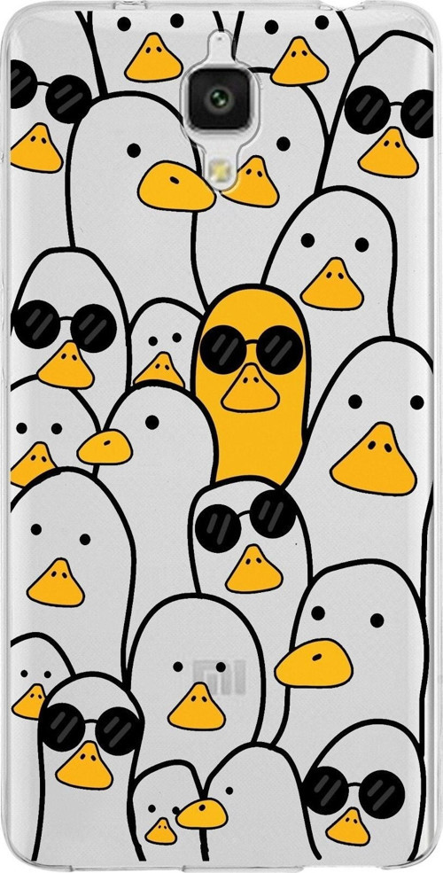 Xiaomi Mi 4 Uyumlu Kapak Duck Tasarımlı Şeffaf Silikon Kılıf