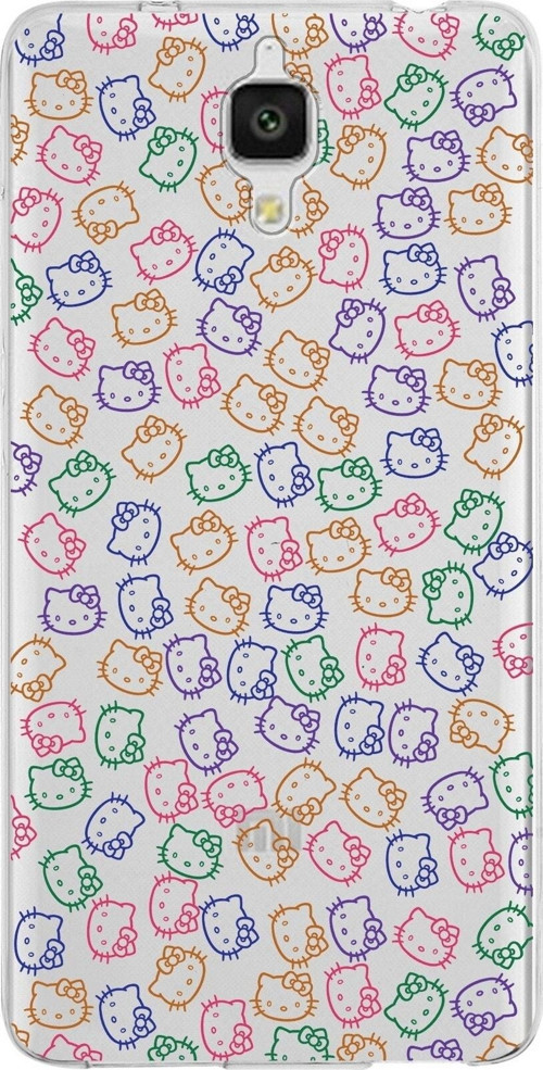 Xiaomi Mi 4 Uyumlu Kapak Hello Kitty Tasarımlı Şeffaf Silikon Kılıf