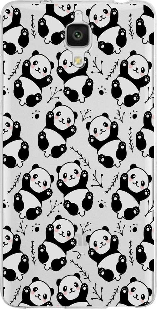 Xiaomi Mi 4 Uyumlu Kapak Panda Tasarımlı Şeffaf Silikon Kılıf