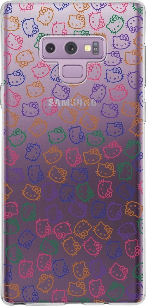 Samsung Galaxy Note 9 Kapak Hello Kitty Tasarımlı Şeffaf Silikon Kılıf