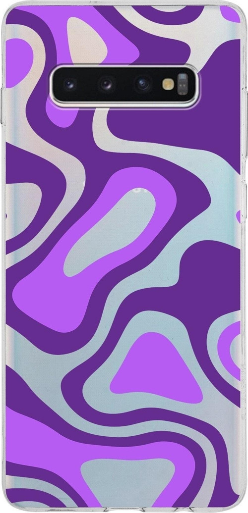 Samsung Galaxy S10 Plus Kapak Renkli Desen Tasarımlı Şeffaf Silikon Kılıf