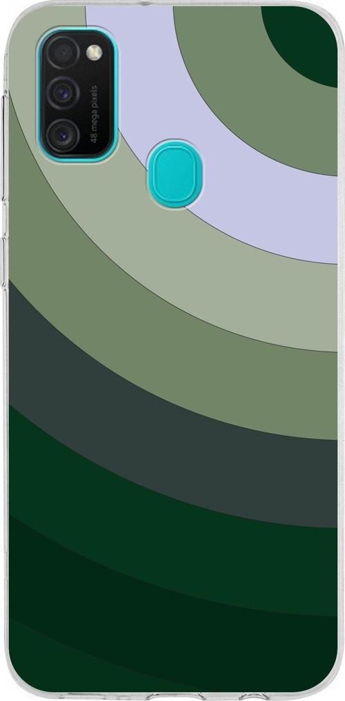 Samsung Galaxy M21 Kapak Renk Cümbüşü Tasarımlı Şeffaf Silikon Kılıf