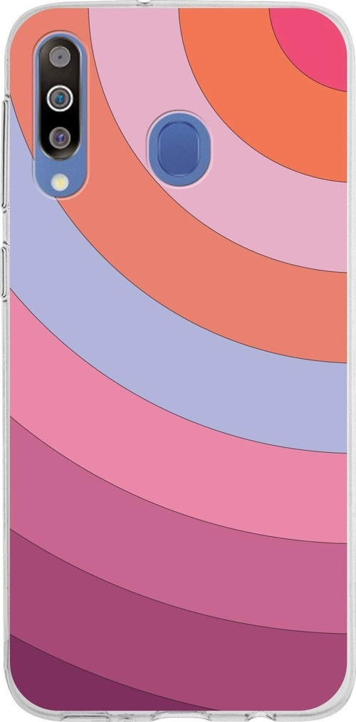 Samsung Galaxy M30 Kapak Renk Cümbüşü Tasarımlı Şeffaf Silikon Kılıf