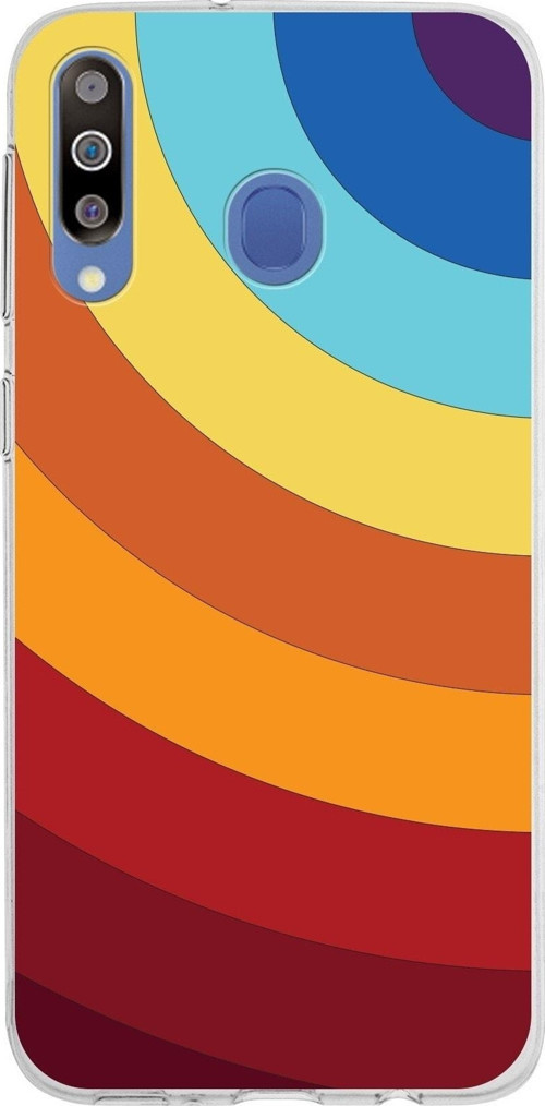 Samsung Galaxy M30 Kapak Renk Cümbüşü Tasarımlı Şeffaf Silikon Kılıf