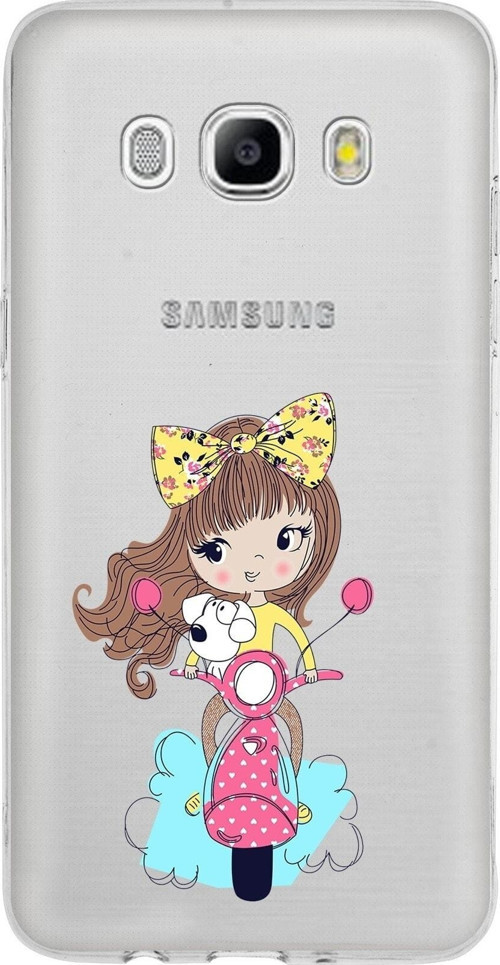 Samsung Galaxy J5 2016 Kapak Vespagirl Tasarımlı Şeffaf Silikon Kılıf