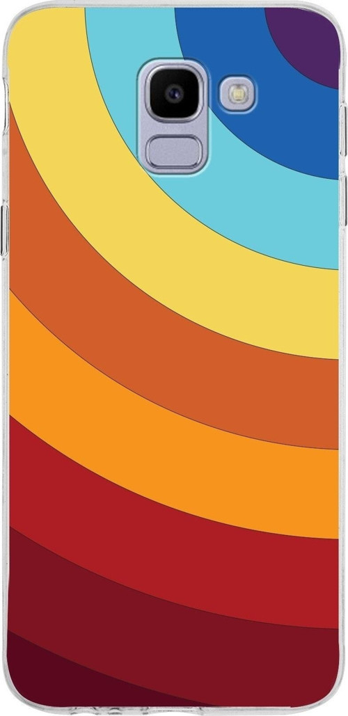 Samsung Galaxy J6 Kapak Renk Cümbüşü Tasarımlı Şeffaf Silikon Kılıf
