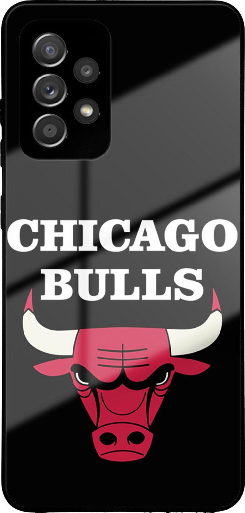 Samsung Galaxy A52 İle Uyumlu Silikon Arkası Cam Kapak Chicago Tasarımlı Cam Kılıf