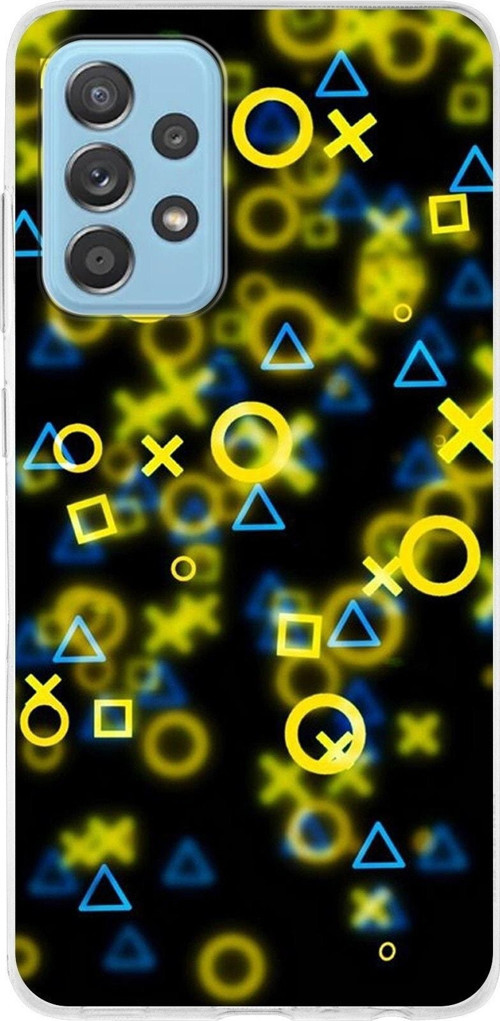 Samsung Galaxy A52 Uyumlu Kapak Semboller Tasarımlı Şeffaf Silikon Kılıf