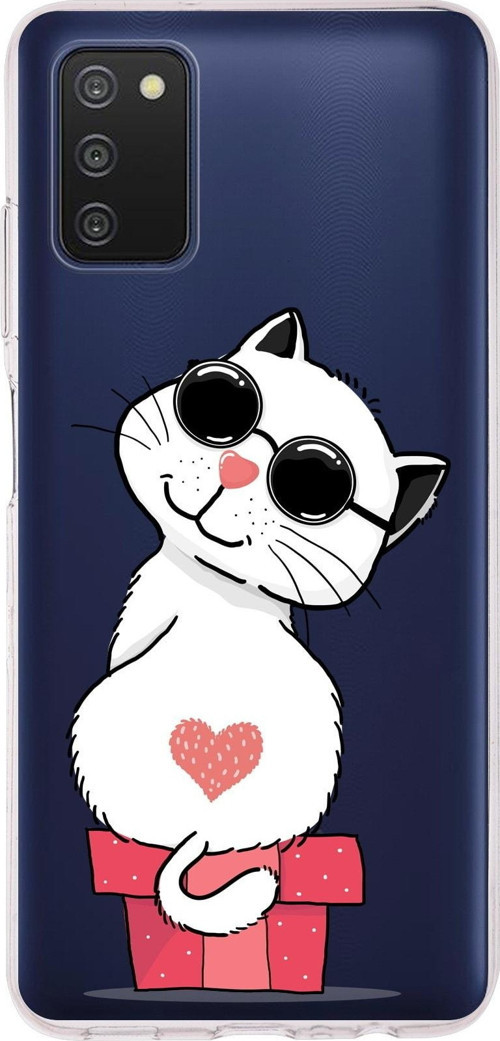 Samsung Galaxy A03S 4G Uyumlu Kapak Coolcat Tasarımlı Şeffaf Silikon Kılıf
