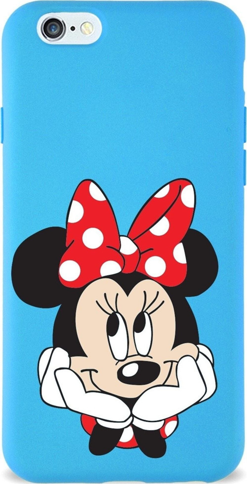 Iphone 6S Plus Lansman Uyumlu Kılıf Minnie Mouse Tasarımlı Altı Kapalı İçi Kadife Kaplı Kapak