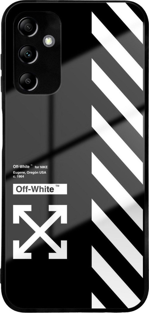 Samsung Galaxy A14 İle Uyumlu Silikon Arkası Cam Kapak White Tasarımlı Cam Kılıf