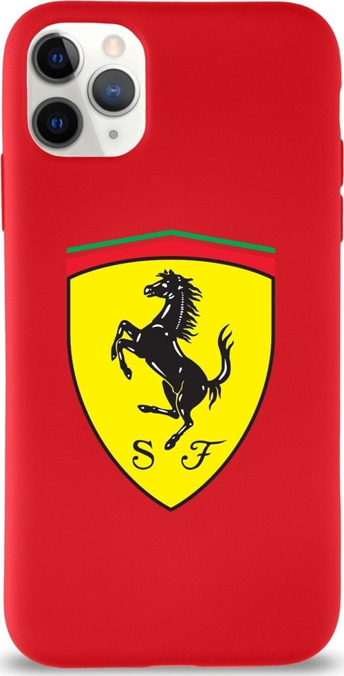 Iphone 11 Pro Max Lansman Uyumlukılıf Ferrari Tasarımlı Altı Kapalı Içi Kadife Kaplı Kapak