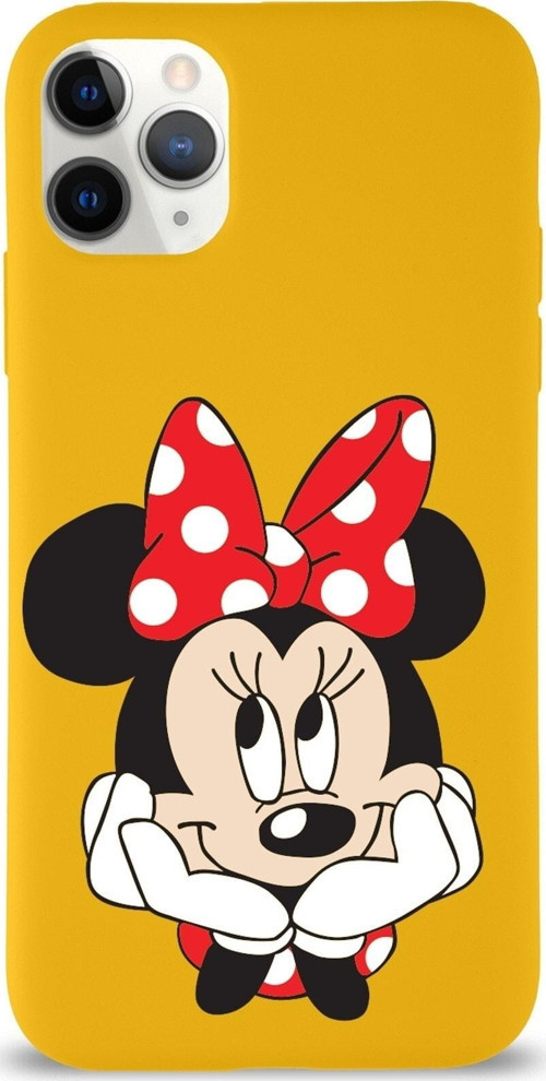 Iphone 11 Pro Uyumlu Lansman Kılıf Minnie Mouse Tasarımlı Altı Kapalı Içi Kadife Kaplı Kapak