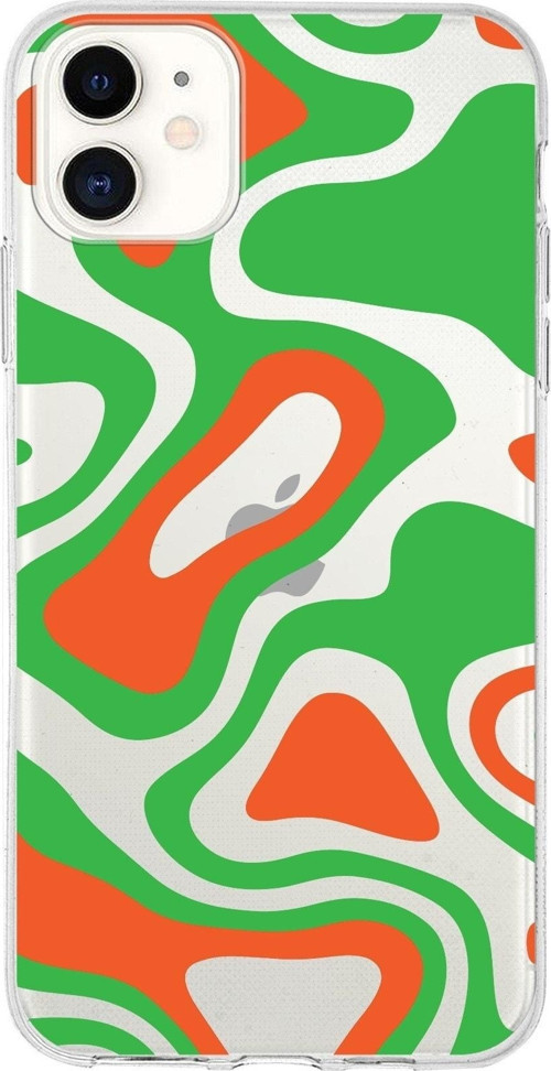 Iphone 11 Uyumlu Kapak Renkli Desen Tasarımlı Şeffaf Silikon Kılıf