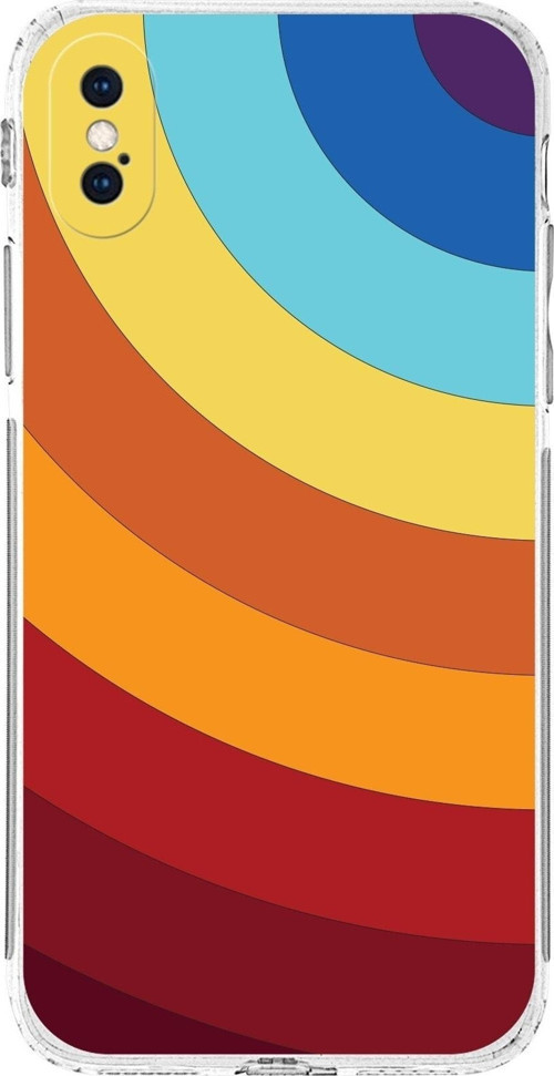 Apple Iphone Xs Uyumlu Kamera Korumalı Kapak Renk Cümbüşü Tasarımlı Şeffaf Kılıf