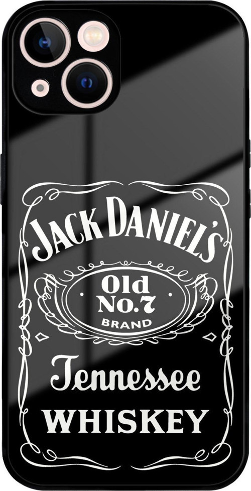 Apple İphone 13 Mini İle Uyumlu Silikon Arkası Cam Kapak Whiskey Tasarımlı Cam Kılıf