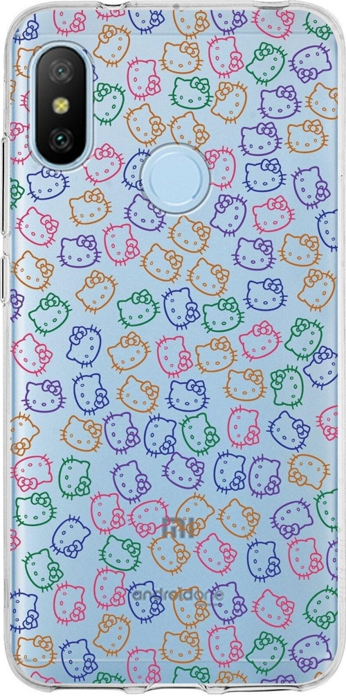 Xiaomi Mi A2 Lite Uyumlu Kapak Hello Kitty Tasarımlı Şeffaf Silikon Kılıf