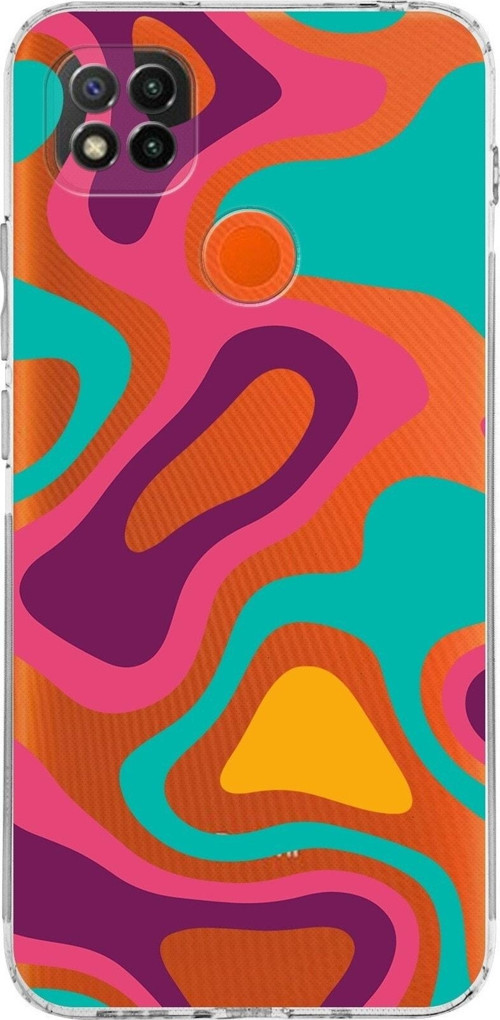 Xiaomi Redmi 9C Kamera Korumalı Kapak Renkli Desen Tasarımlı Şeffaf Kılıf