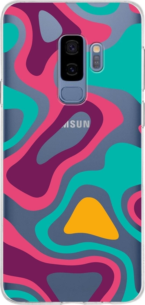 Samsung Galaxy S9 Plus Kapak Renkli Desen Tasarımlı Şeffaf Silikon Kılıf