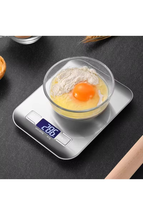 Lüx Dijital Mutfak Terazisi 5 Kg 1 Gr Hassas Paslanmaz Çelik Pil Hediyeli