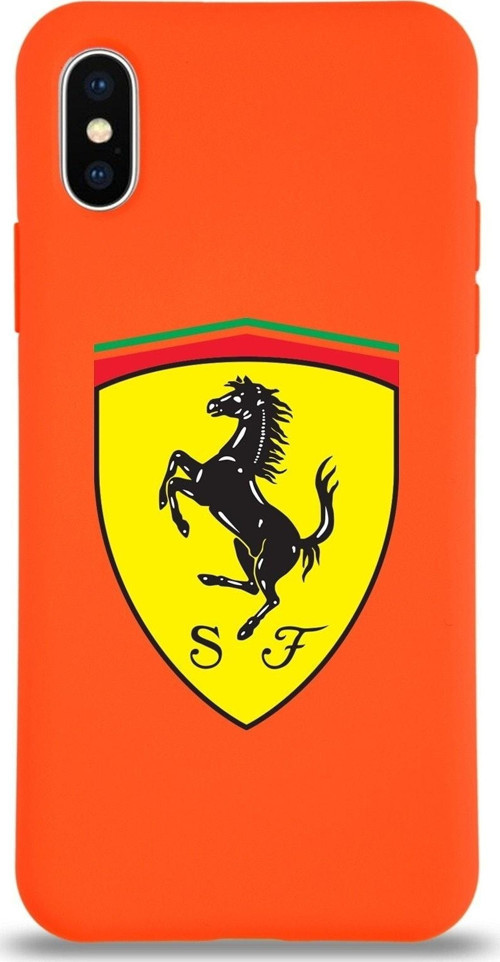 Iphone X Uyumlu Lansman Kılıf Ferrari Tasarımlı Altı Kapalı Içi Kadife Kaplı Kapak