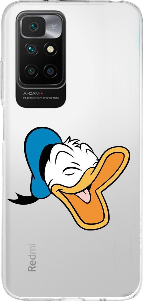 Redmi 10 2022 Uyumlu Kapak Donald Duck Tasarımlı Şeffaf Silikon Kılıf
