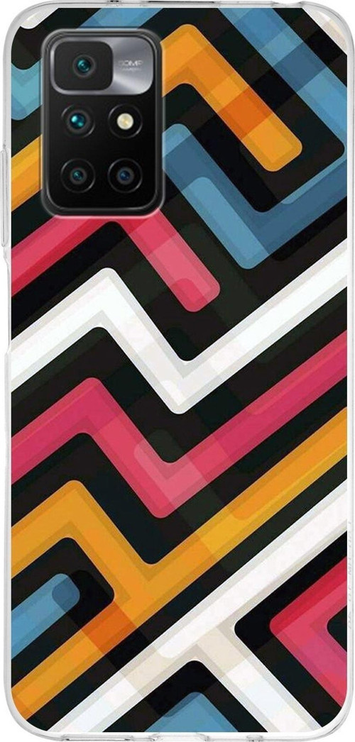Redmi 10 2022 Uyumlu Kapak Labirent Grafiti Tasarımlı Şeffaf Silikon Kılıf