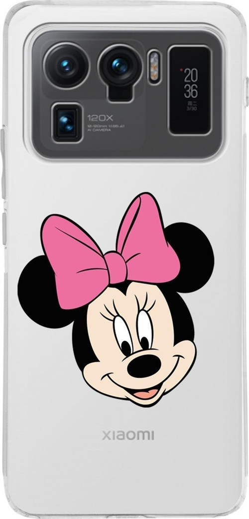 Xiaomi Mi 11 Ultra Uyumlu Kamera Korumalı Kapak Minnie Mouse Tasarımlı Şeffaf Silikon Kılıf