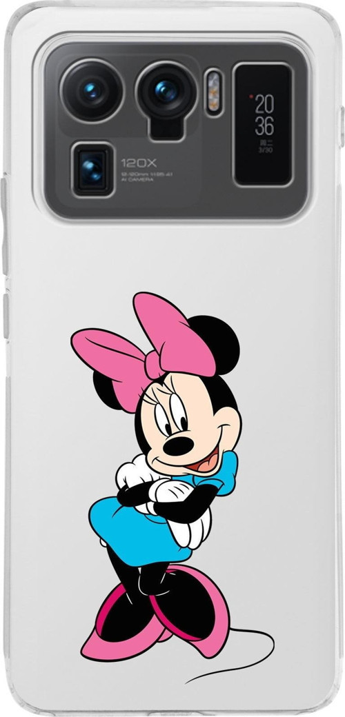 Xiaomi Mi 11 Ultra Uyumlu Kamera Korumalı Kapak Minnie Mouse Tasarımlı Şeffaf Silikon Kılıf