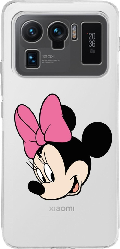 Xiaomi Mi 11 Ultra Uyumlu Kamera Korumalı Kapak Minnie Mouse Tasarımlı Şeffaf Silikon Kılıf