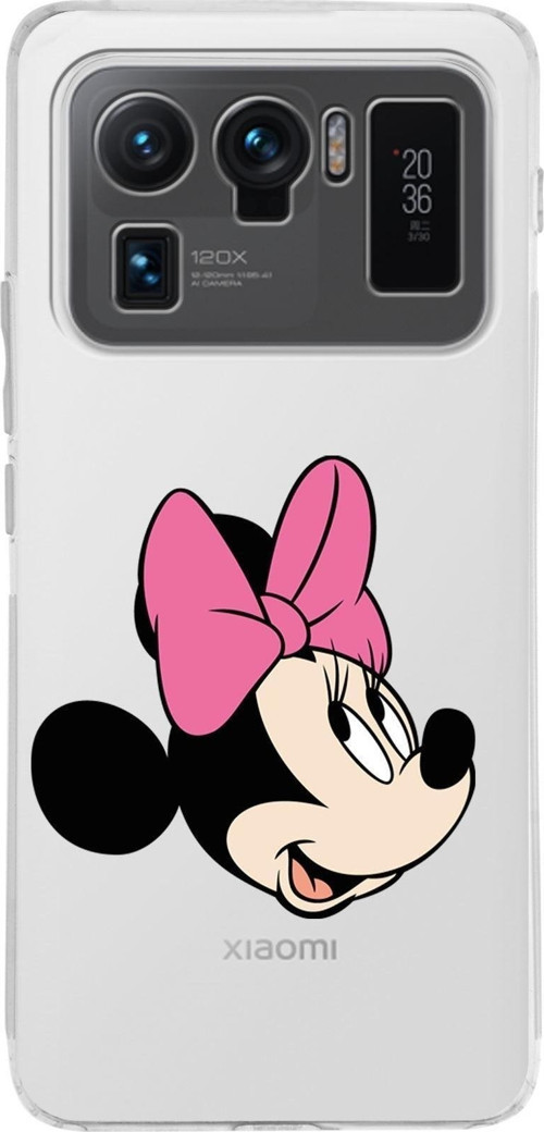Xiaomi Mi 11 Ultra Uyumlu Kamera Korumalı Kapak Minnie Mouse Tasarımlı Şeffaf Silikon Kılıf