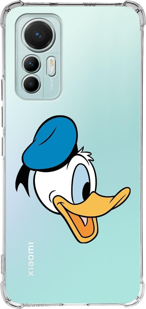 Xiaomi Mi 12 Lite Uyumlu Köşe Korumalı Antişok Kapak Donald Duck Tasarımlı Şeffaf Silikon Kılıf