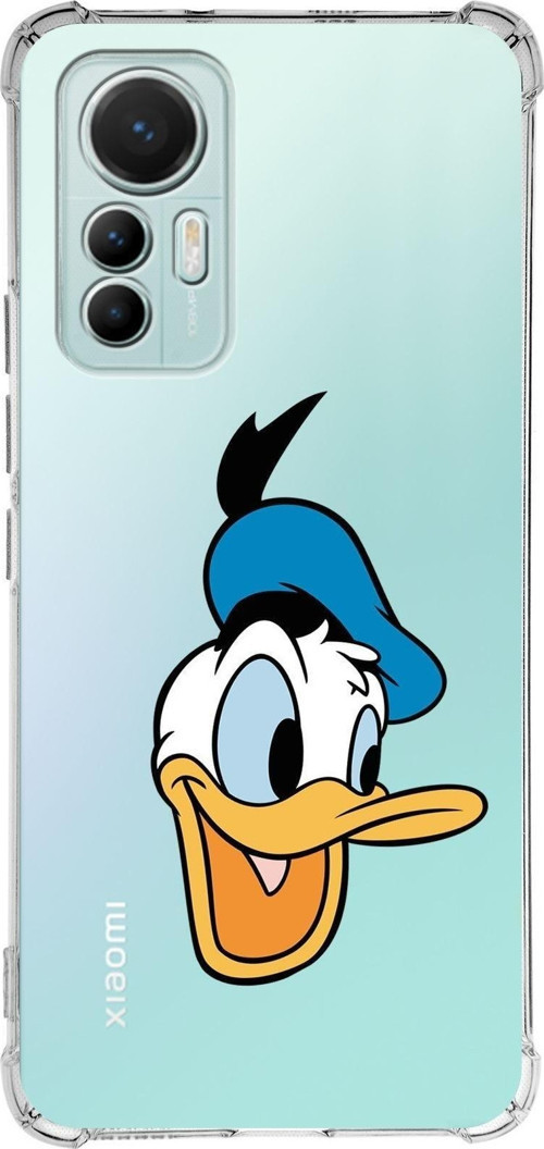 Xiaomi Mi 12 Lite Uyumlu Köşe Korumalı Antişok Kapak Donald Duck Tasarımlı Şeffaf Silikon Kılıf