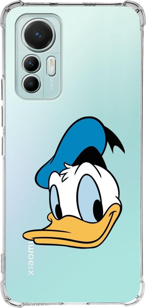 Xiaomi Mi 12 Lite Uyumlu Köşe Korumalı Antişok Kapak Donald Duck Tasarımlı Şeffaf Silikon Kılıf