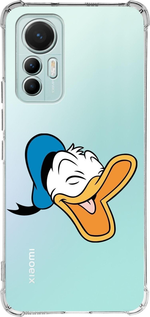Xiaomi Mi 12 Lite Uyumlu Köşe Korumalı Antişok Kapak Donald Duck Tasarımlı Şeffaf Silikon Kılıf