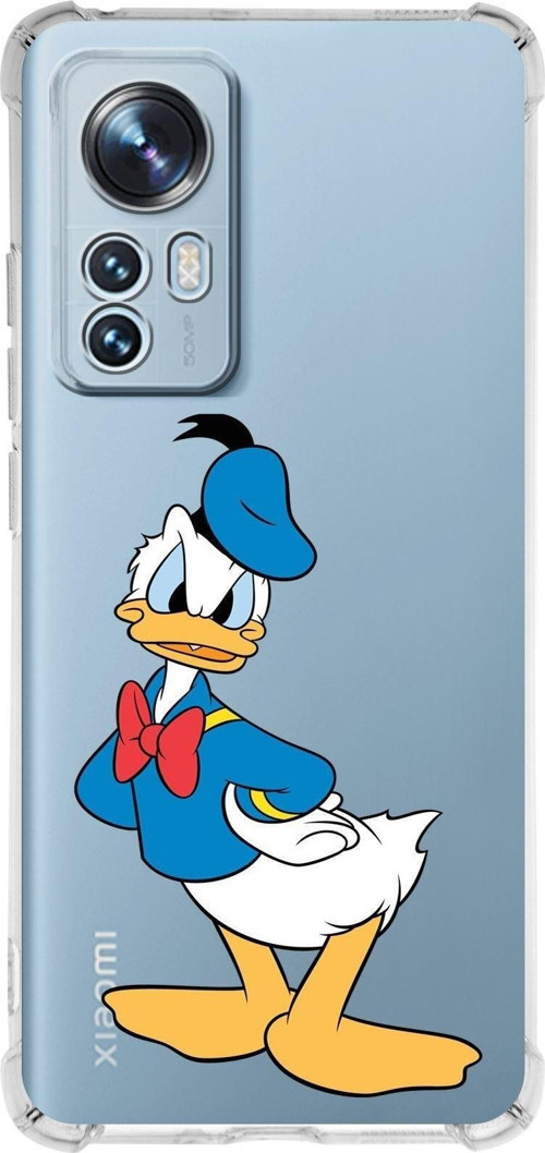 Xiaomi Mi 12 Pro Uyumlu Köşe Korumalı Antişok Kapak Donald Duck Tasarımlı Şeffaf Kılıf