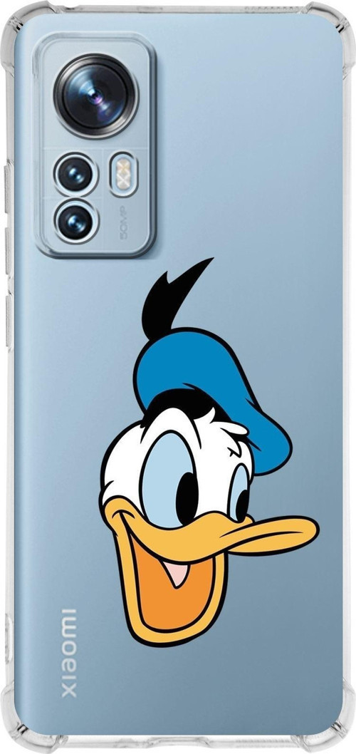 Xiaomi Mi 12 Pro Uyumlu Köşe Korumalı Antişok Kapak Donald Duck Tasarımlı Şeffaf Kılıf