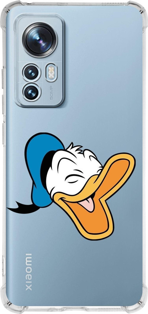 Xiaomi Mi 12 Pro Uyumlu Köşe Korumalı Antişok Kapak Donald Duck Tasarımlı Şeffaf Kılıf