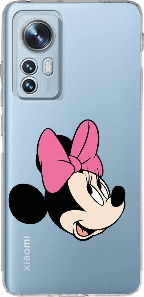 Xiaomi Mi 12 Uyumlu Kamera Korumalı Kapak Minnie Mouse Tasarımlı Şeffaf Silikon Kılıf