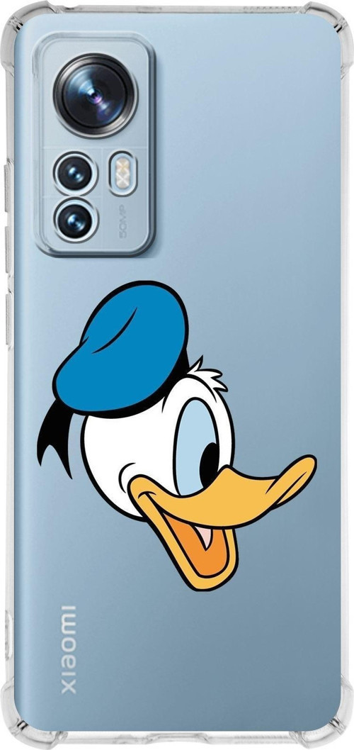 Xiaomi Mi 12 Pro Uyumlu Köşe Korumalı Antişok Kapak Donald Duck Tasarımlı Şeffaf Kılıf