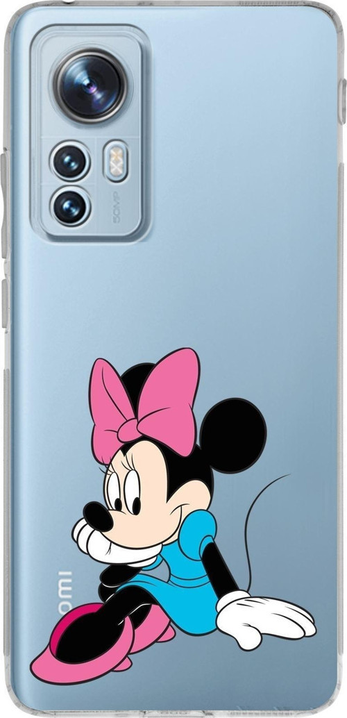 Xiaomi Mi 12 Uyumlu Kamera Korumalı Kapak Minnie Mouse Tasarımlı Şeffaf Silikon Kılıf